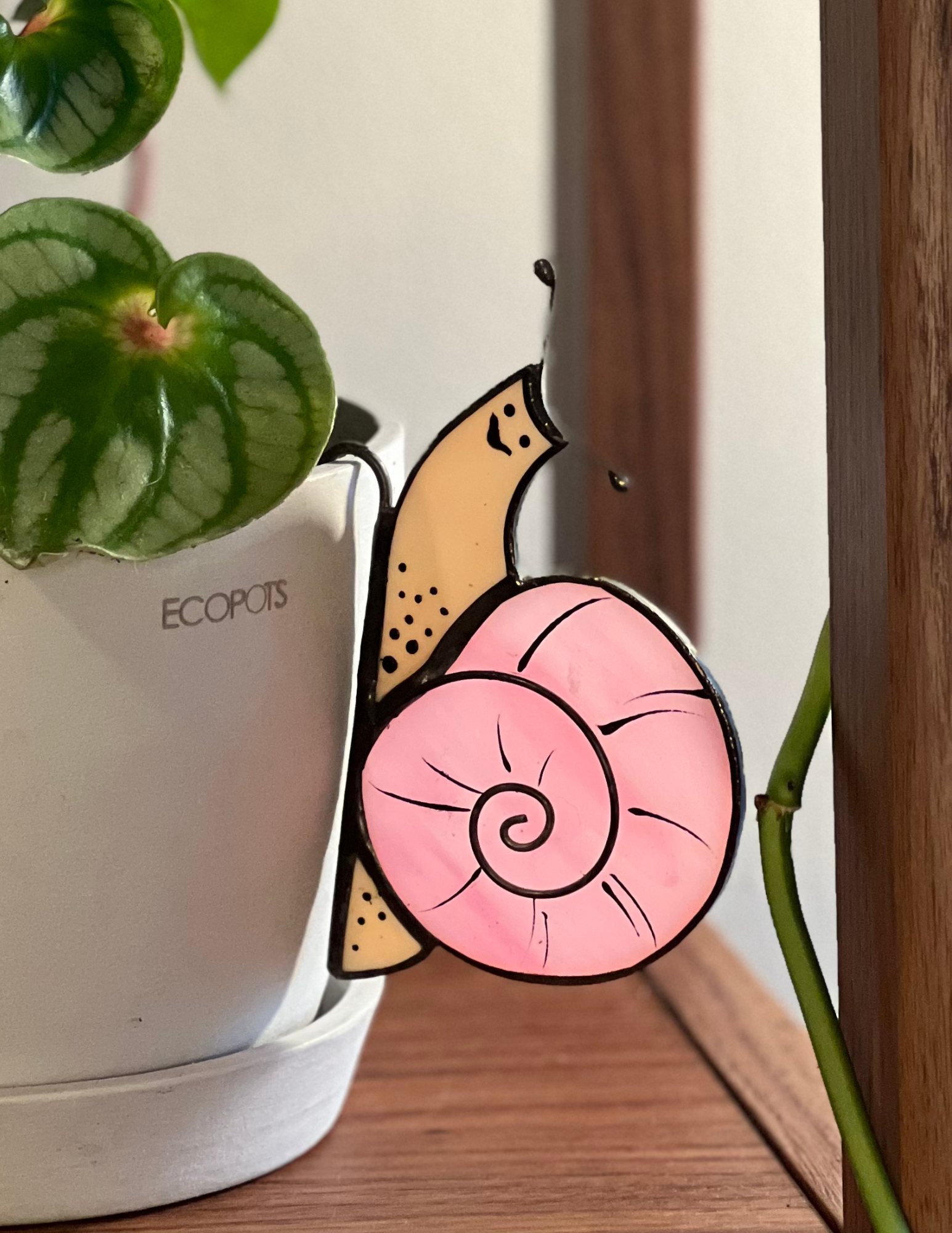 Pink Snail Pot Hugger Detail